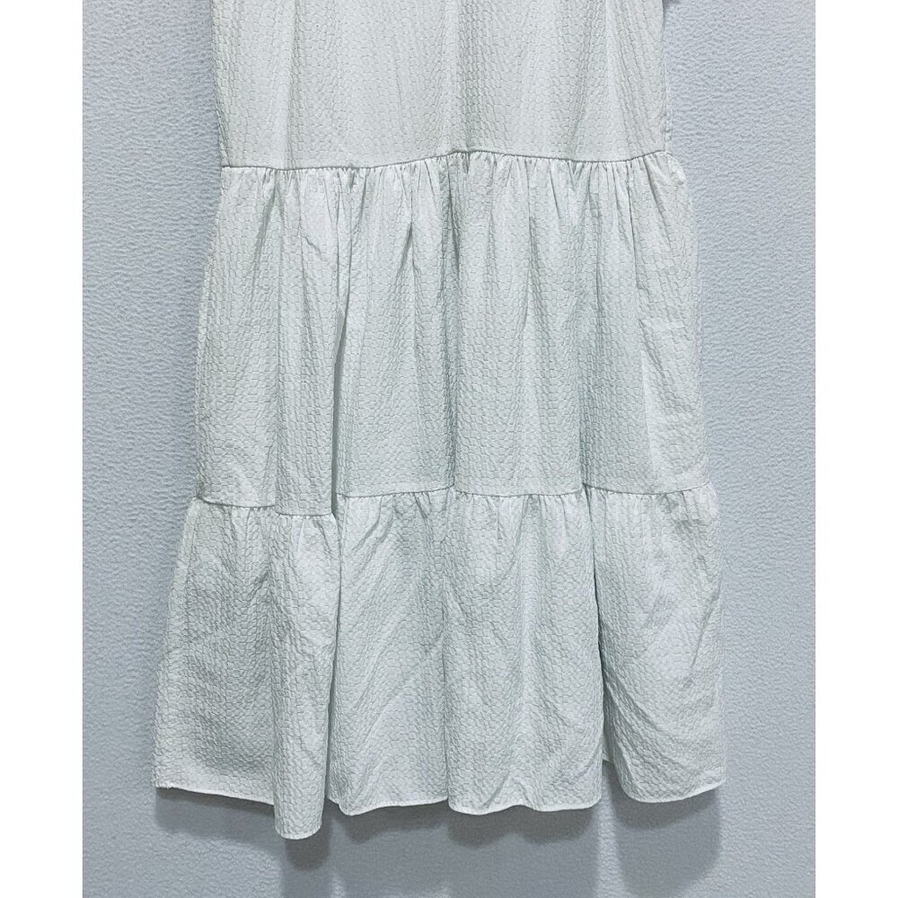 Alex Marie Dress Womens 8 White Vanya Textured Ruffle Hem Flirty Cottagecore - Picture 5 of 8
